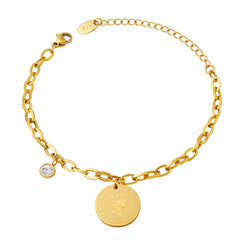 Coin Charm Chain Bracelet