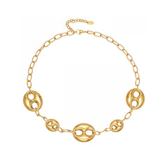 18K Gold-Plated Oval Link Necklace