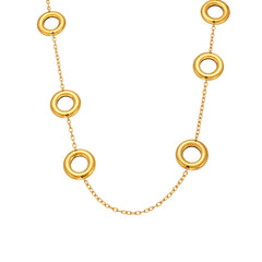 18K Gold-Plated Open Circle Long Necklace
