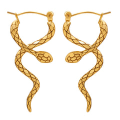 Coiled Snake Statement Hoop Earrings