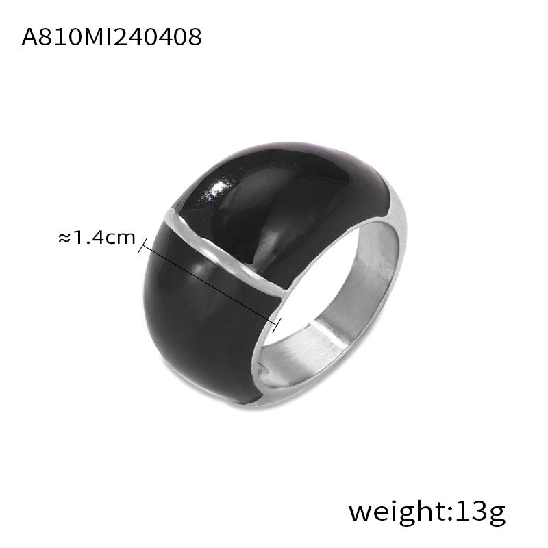 Color Enamel Rounded Statement Ring
