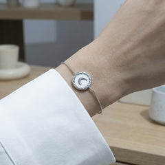 White Shell Crescent Slider Bracelet