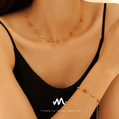 Natural Stone Bead Necklace or Bracelet