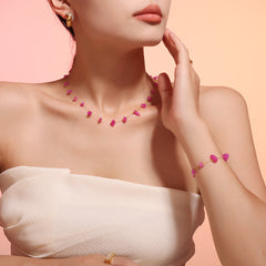 Pink Natural Stone Necklace or Bracelet