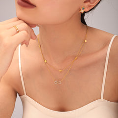 Cubic Zirconia Infinity Bow Necklace & Bracelet