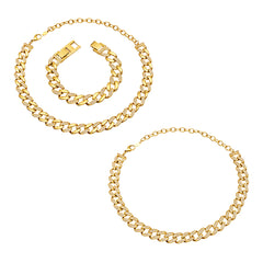 Cubic Zirconia Cuban Link Necklace or Bracelet