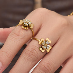 18K Gold-Plated Clover Necklace, Bracelet, Earrings or Ring