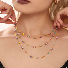 Multicolor Natural Stone Bead Necklace or Bracelet