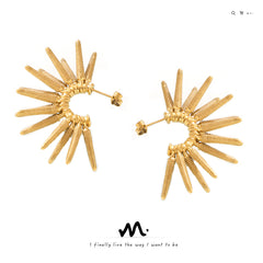 18K Gold-Plated & Silver-Tone Sunburst Earrings