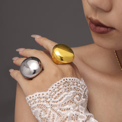 Polished Dome Statement Stainless Steel Ring