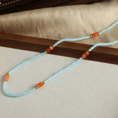 Blue-Green Stone Beaded Necklace Designs