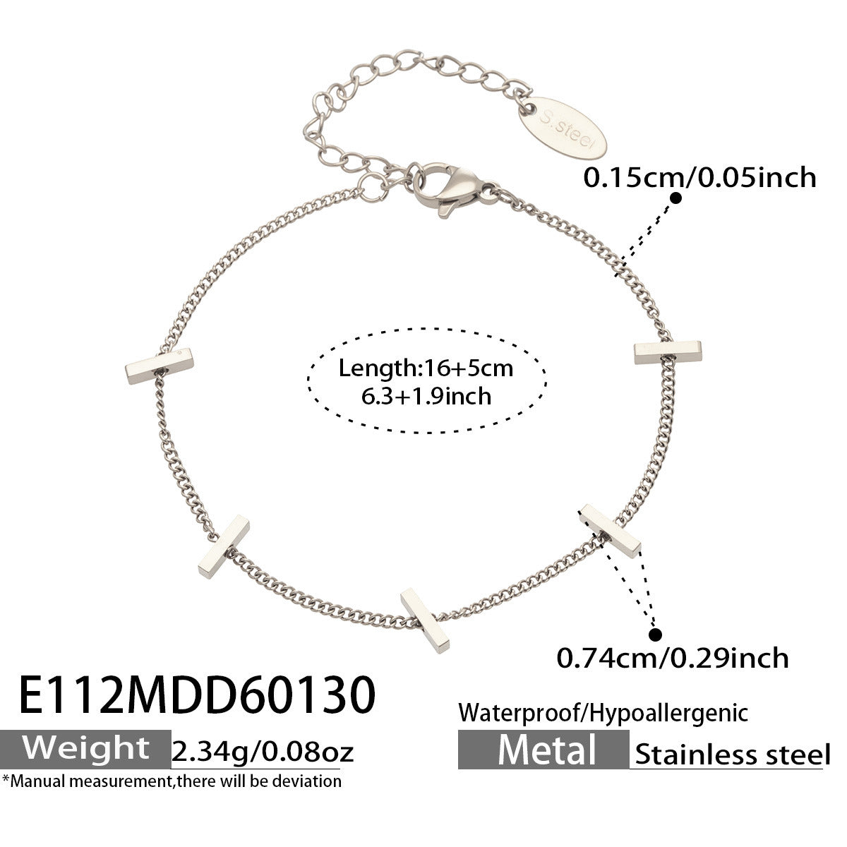 18K Gold-Plated Bar Link Bracelet
