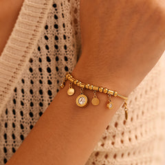 Roman Numeral Coin Charm Necklace or Bracelet