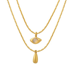 18K Gold-Plated Opal Accent Layered Necklace