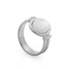Nadine Vintage-Inspired White Mother-of-Pearl Round Ring