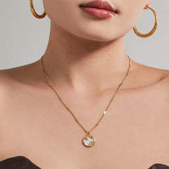 18K Gold-Plated Celestial Enamel Pendant Necklace