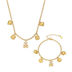 Bear Cubic Zirconia Necklace and Bracelet