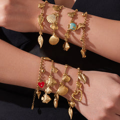 18K Gold-Plated Ocean Charm Bracelet Designs