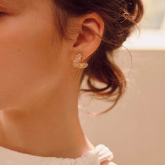 Daphne Vintage-Inspired Pavé Heart Stud Earrings