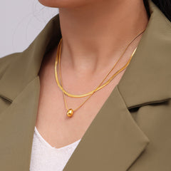 Layered Sphere Pendant Necklace