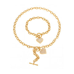 Cubic Zirconia Heart Toggle Jewelry