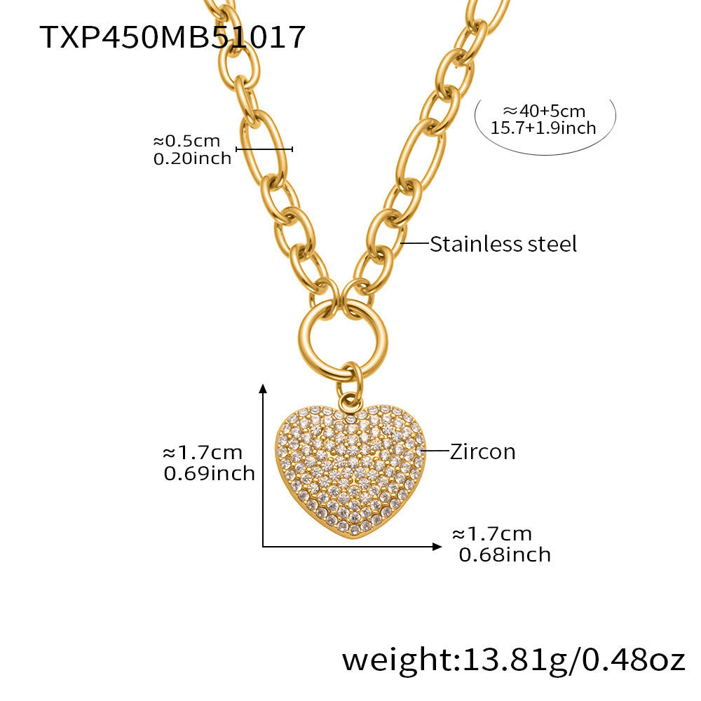 18K Gold-Plated Heart Pendant Jewelry