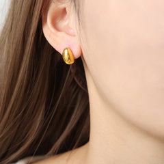 Polished Oval Stud Earrings