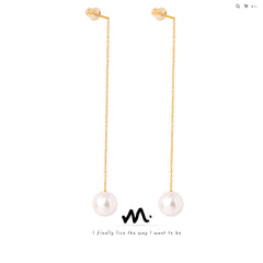 Shell-Pearl-Look Threader Earrings