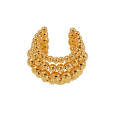 Five-Row Stainless Steel Beaded Open Ring