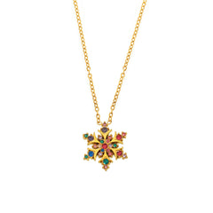 18K Gold-Plated Cubic Zirconia Snowflake Necklace