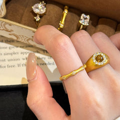Daphne Vintage-Inspired Pavé Floral Adjustable Ring