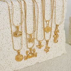 Gold-Tone Animal or Geometric Pendant Necklace