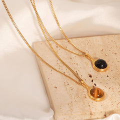Natural Stone Pendant and Bead Necklace Designs