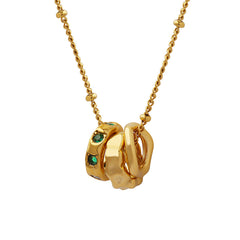 Gold-Tone Interlocking Ring Pendant Necklace