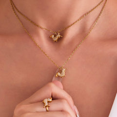 18K Gold-Plated Cubic Zirconia Dog Jewelry
