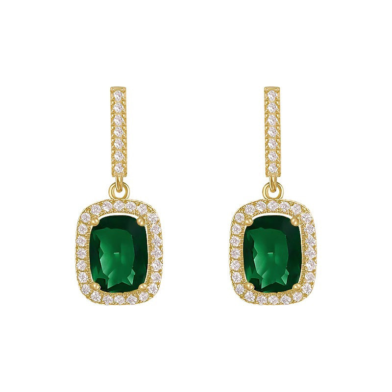Nicolette Vintage-Inspired Emerald-Tone Stud Earrings