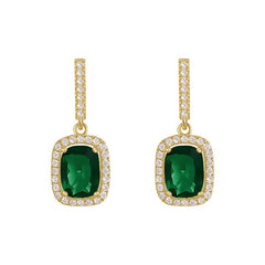 Nicolette Vintage-Inspired Emerald-Tone Stud Earrings