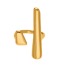 18K Gold-Plated Sculptural Bar Open Ring