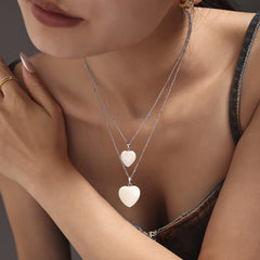 18K Gold-Plated Shell Heart Pendant Necklace