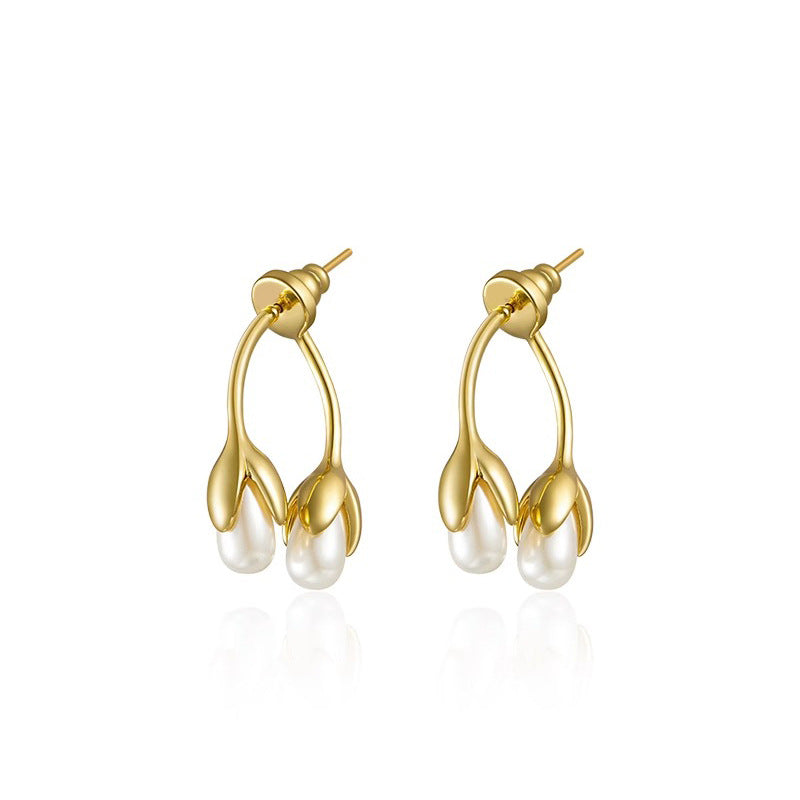 Marielle Dainty Pearl Floral Stud Earrings