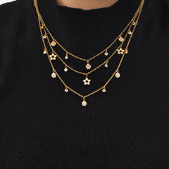 Cubic Zirconia Star Charm Necklace & Bracelet