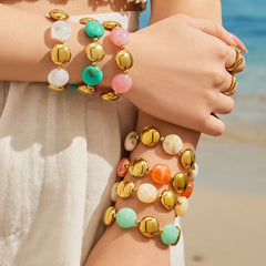 Color Resin Bead Necklace and Bracelet