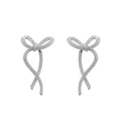 Camille Minimalist Pavé Bow Stud Earrings