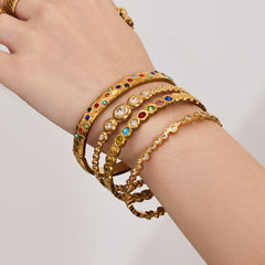 Cubic Zirconia Geometric Clasp Bangle Designs