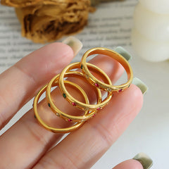 Colored Cubic Zirconia Stacking Band Ring