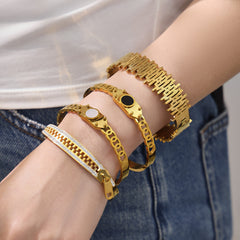 Colored Cubic Zirconia and Enamel Bangle Designs
