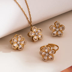 Spinning Flower Cubic Zirconia Jewelry Separates