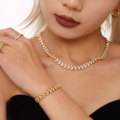Cubic Zirconia Triangle-Accent Bracelet