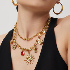 Sun Heart and Bear Multi-Charm Necklace or Bracelet