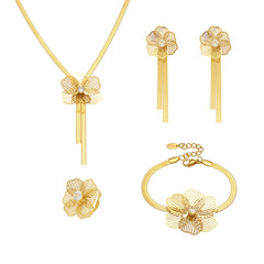 Cubic Zirconia Flower Tassel Jewelry